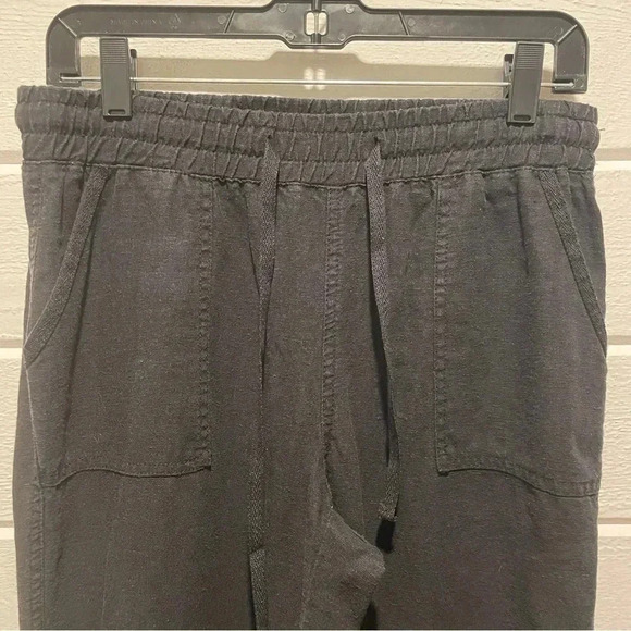 Cato Women’s Straight Leg Drawstring High Waist Black Cotton Pants Size Small - Picture 3 of 7